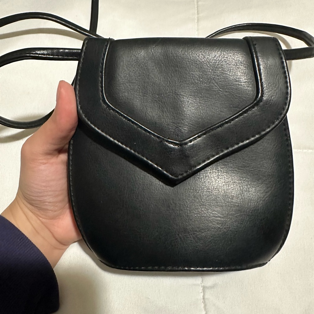 Black Leather Crossbody Bag